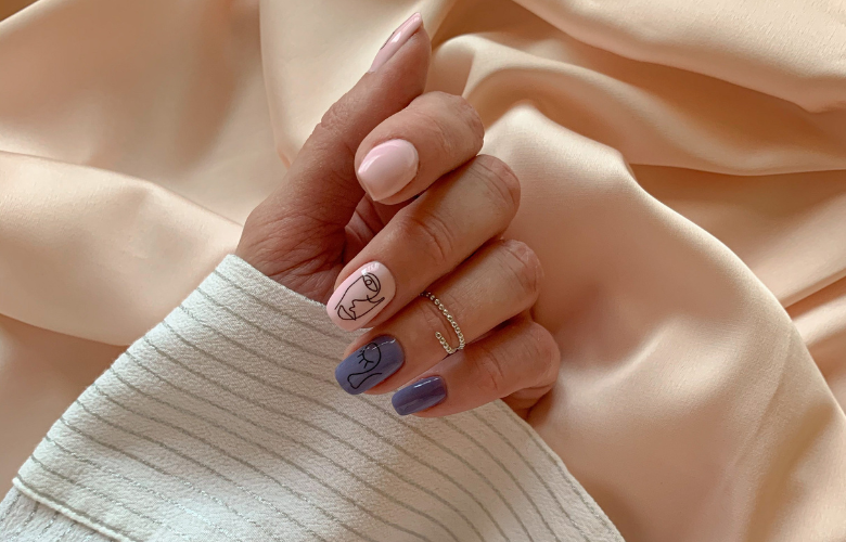 unhas em gel minimalistas