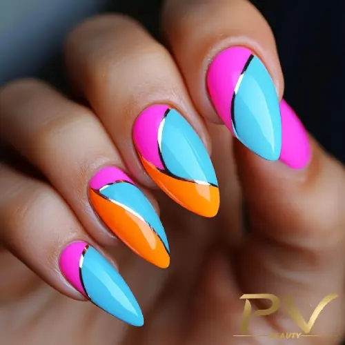 unhas em gel coloridas