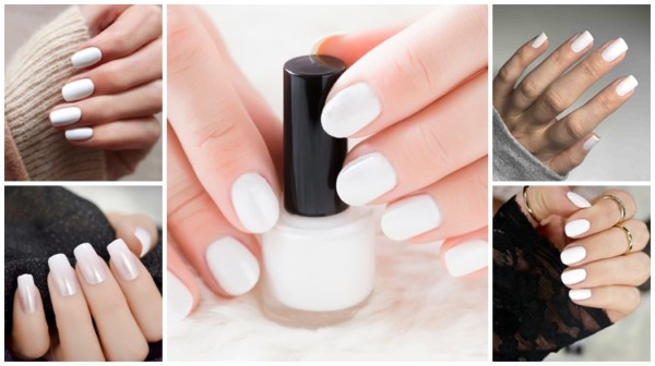 unhas brancas modernas