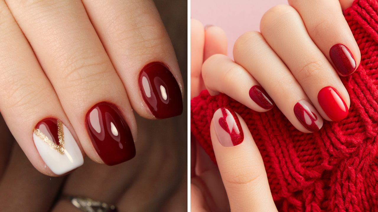 Como Fazer Unhas em Gel Vermelhas com Efeito Metálico