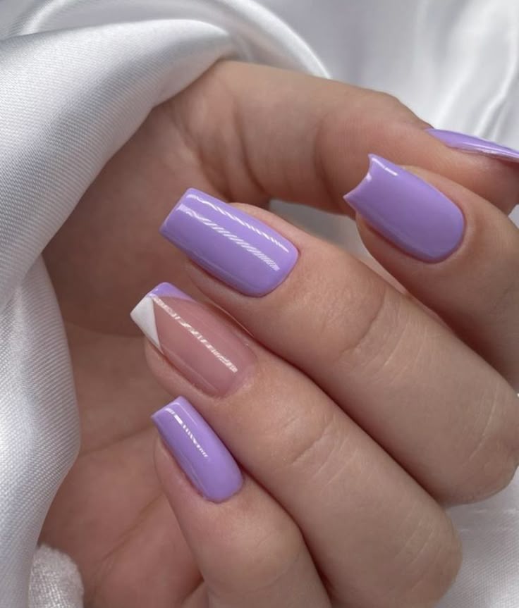 unhas lilás degradê