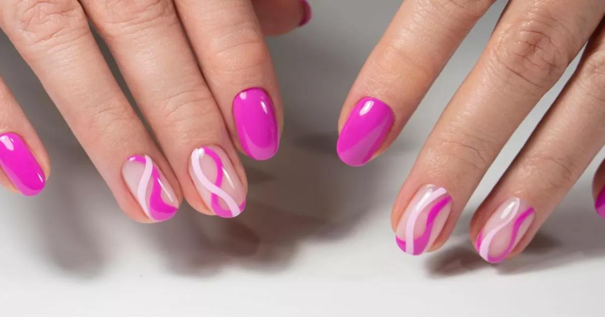 ideias de unha rosa e branco