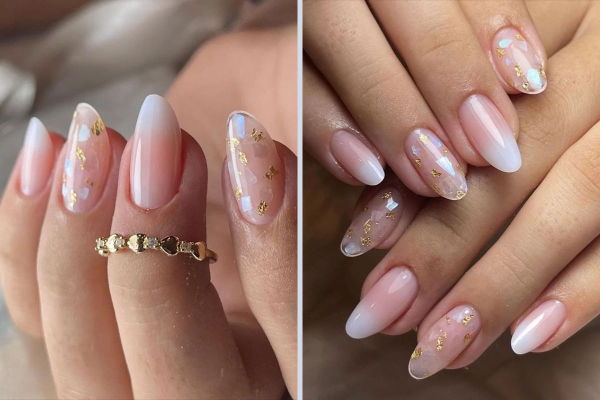 unhas de gel com francesinha delicada