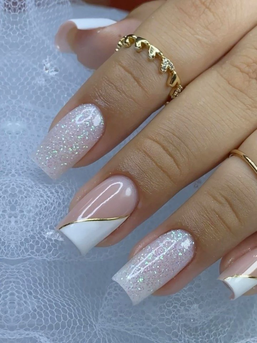 unhas de gel baby boomer