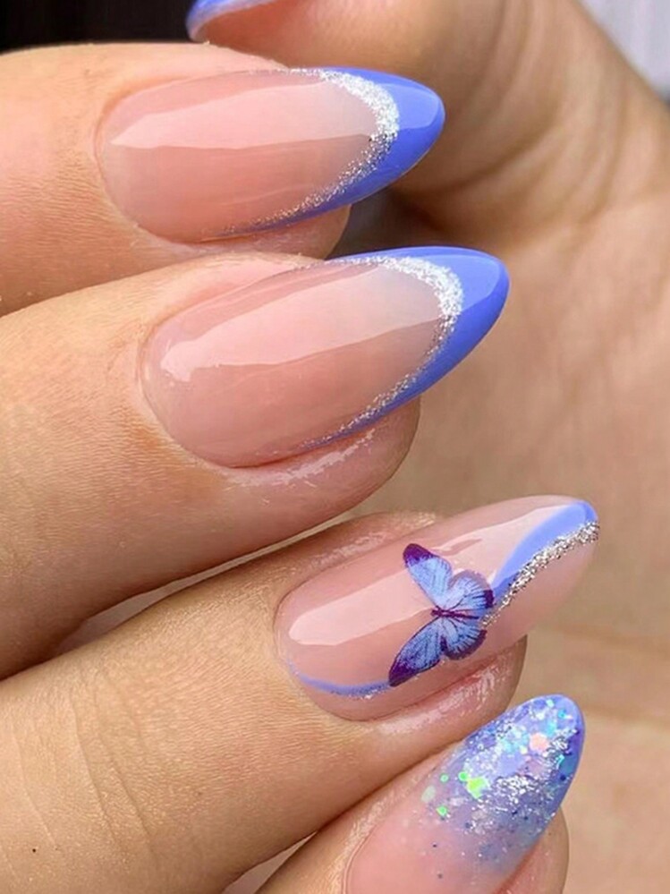 unhas roxas francesinha