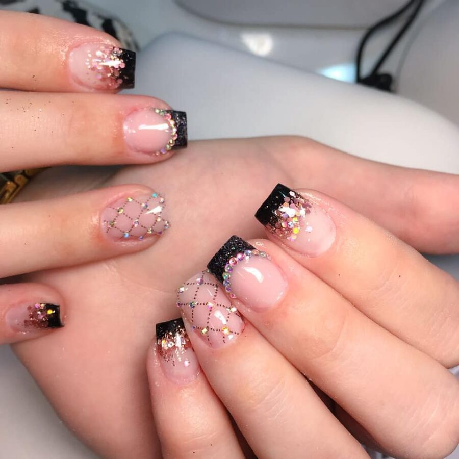 unha banho de gel curta natural