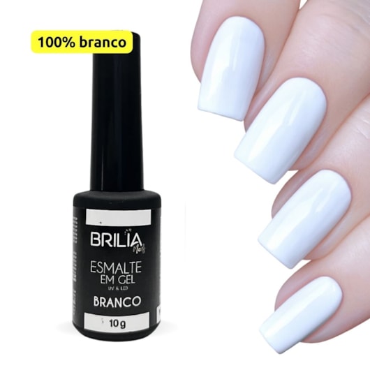 modelo de unha em gel branca