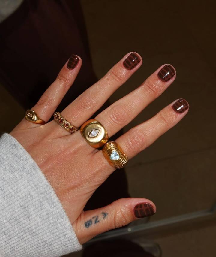 melhores modelos de unhas marrons para se inspirar