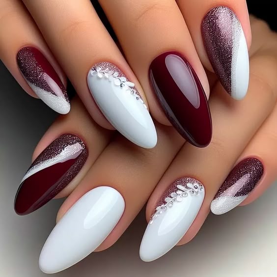 unhas vinho stiletto