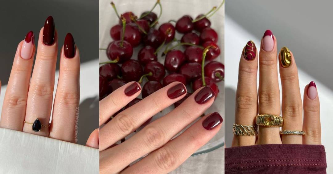 unhas decoradas vinho