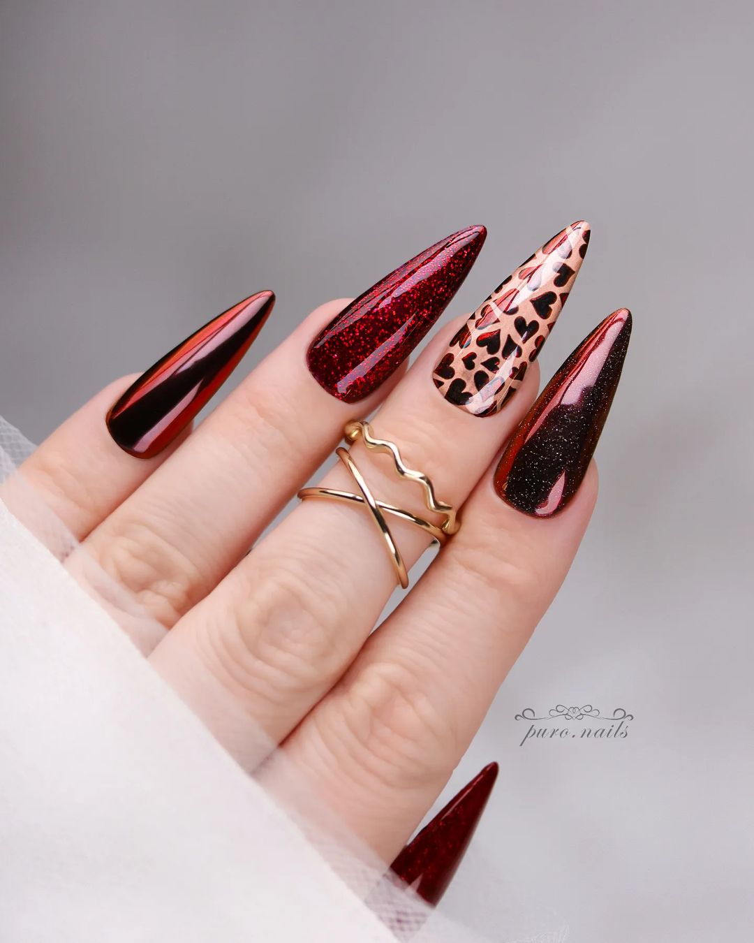 unhas decoradas vinho