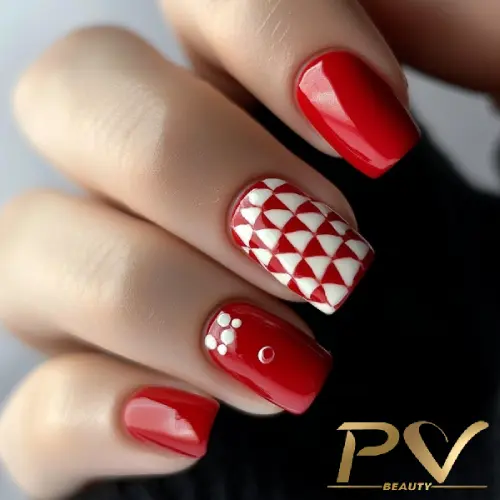 modelos de unha em gel vermelho