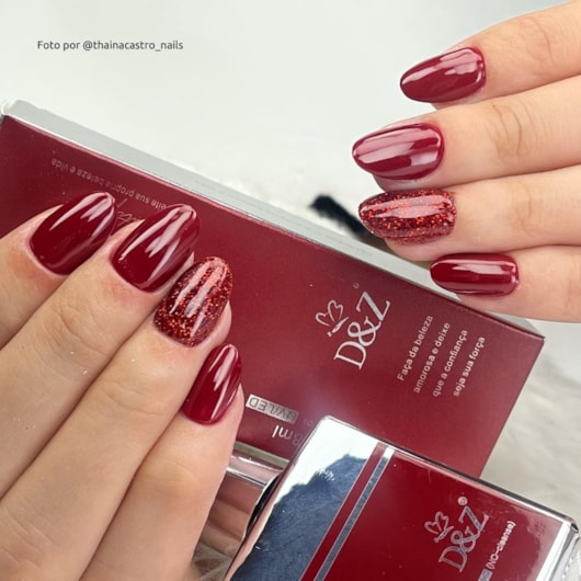 modelos de unha em gel vermelho