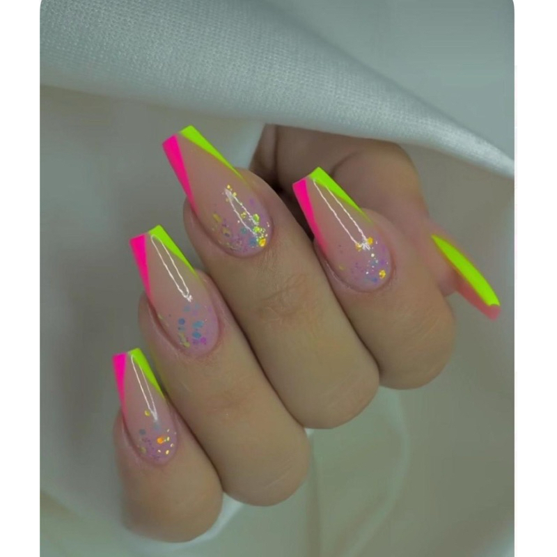 nail art carnaval neon