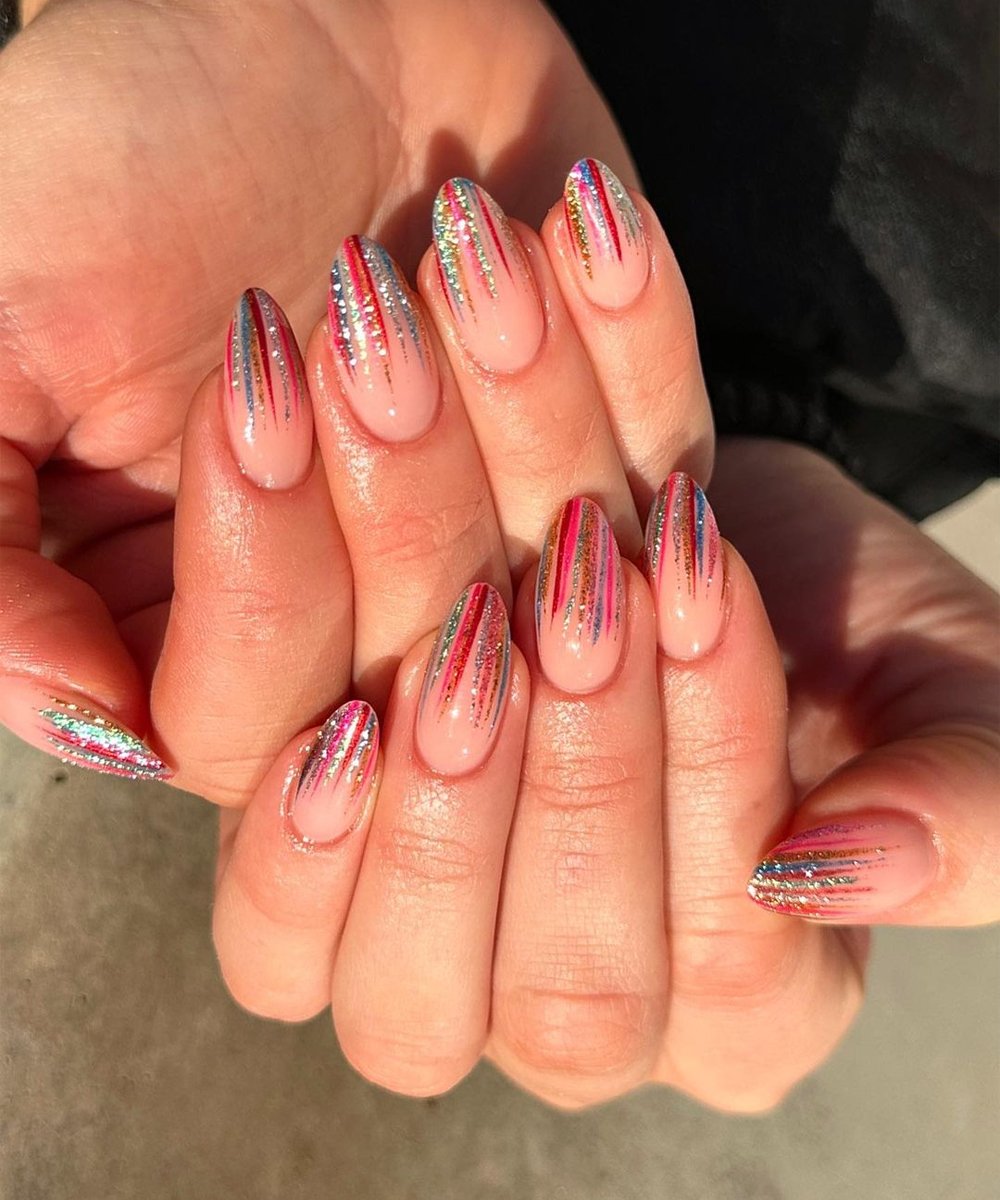 unhas ombré carnaval