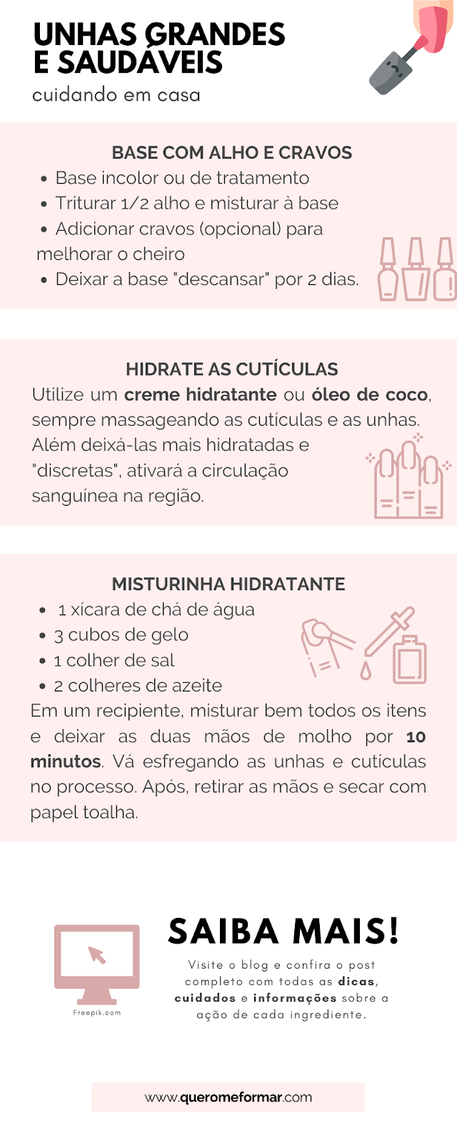 dicas para unha não quebrar