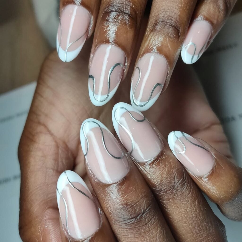 simples simples unha em gel decorada