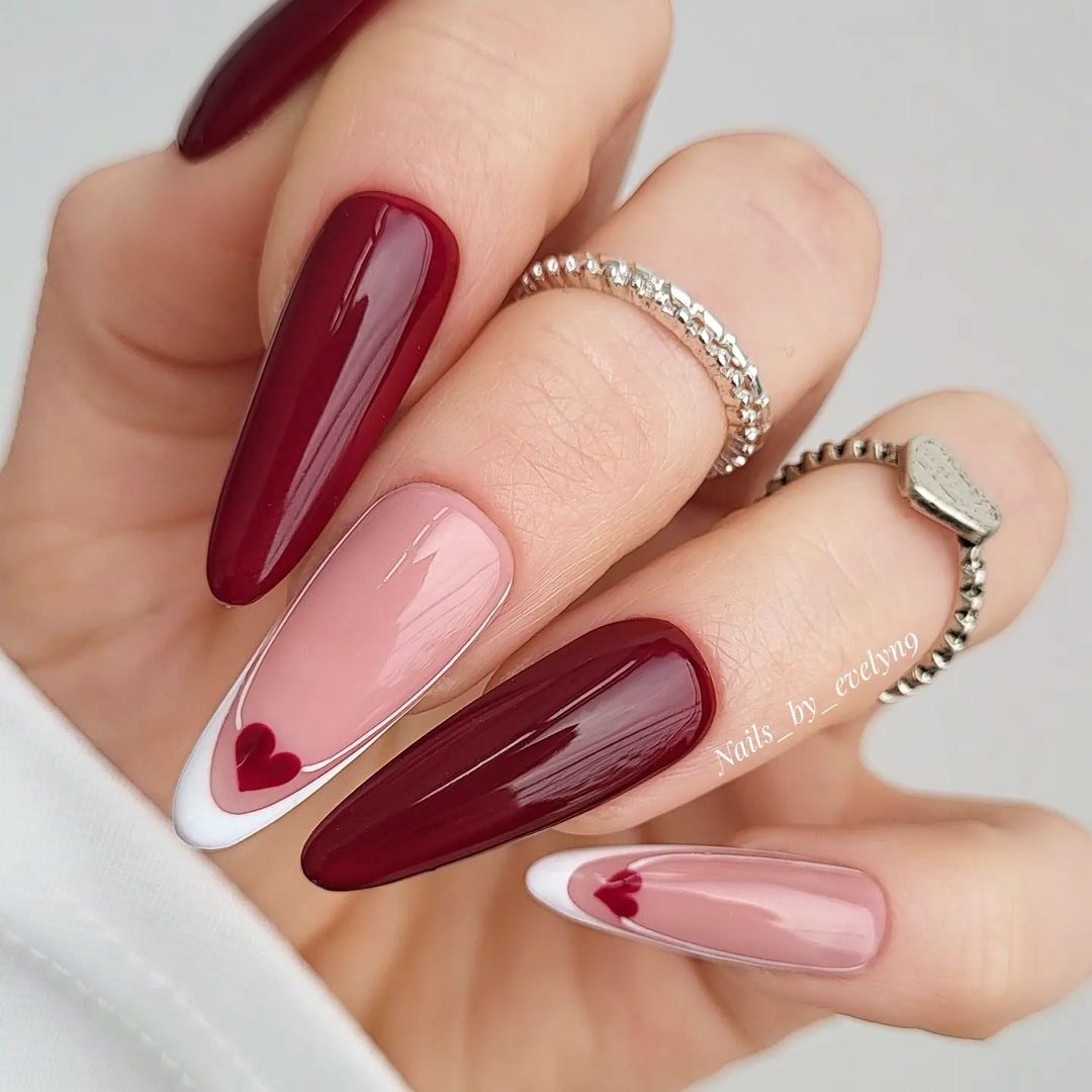 unha vinho com glitter