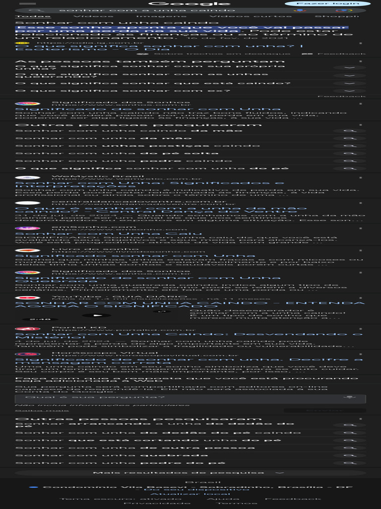 sonhar com unha caindo