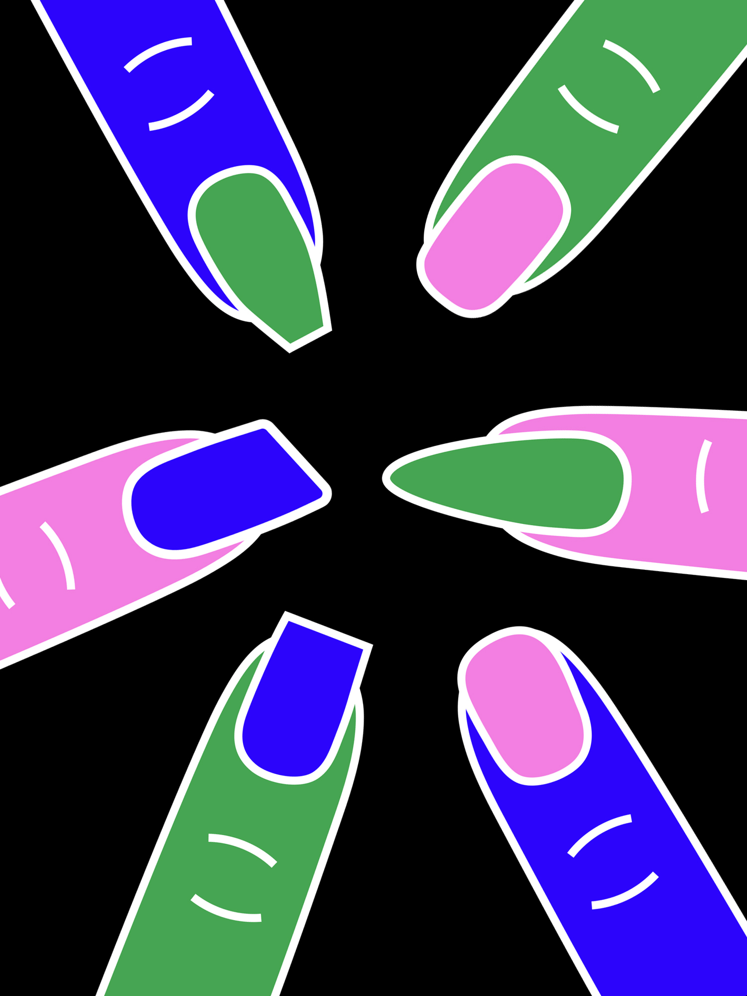 inspiração de unhas decoradas para cada formato