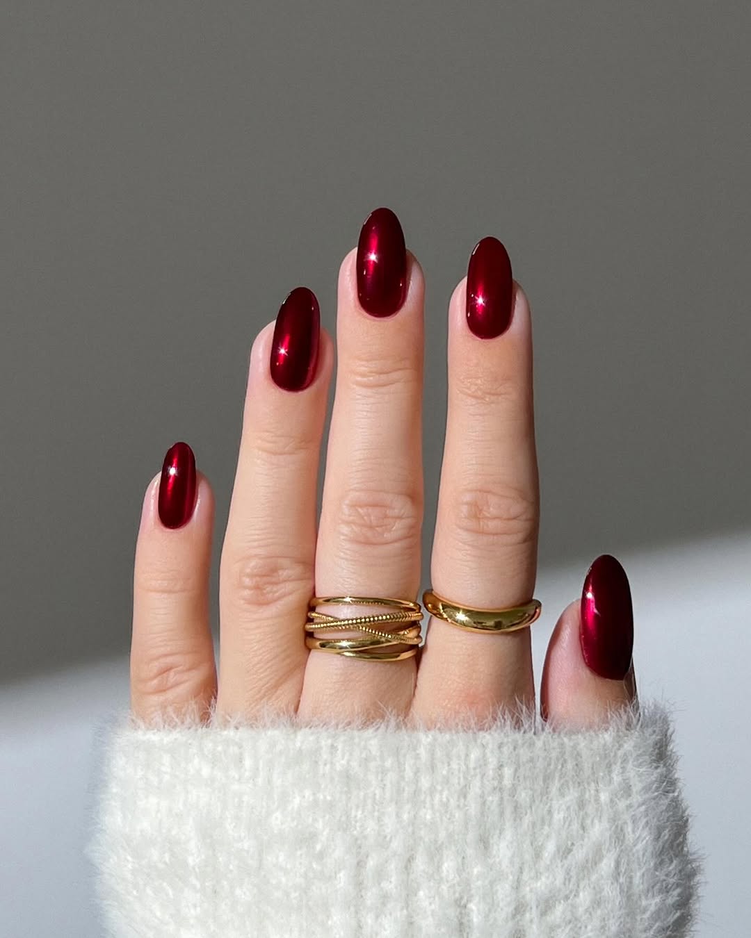 unhas almond vinho decoradas inspirações 2024