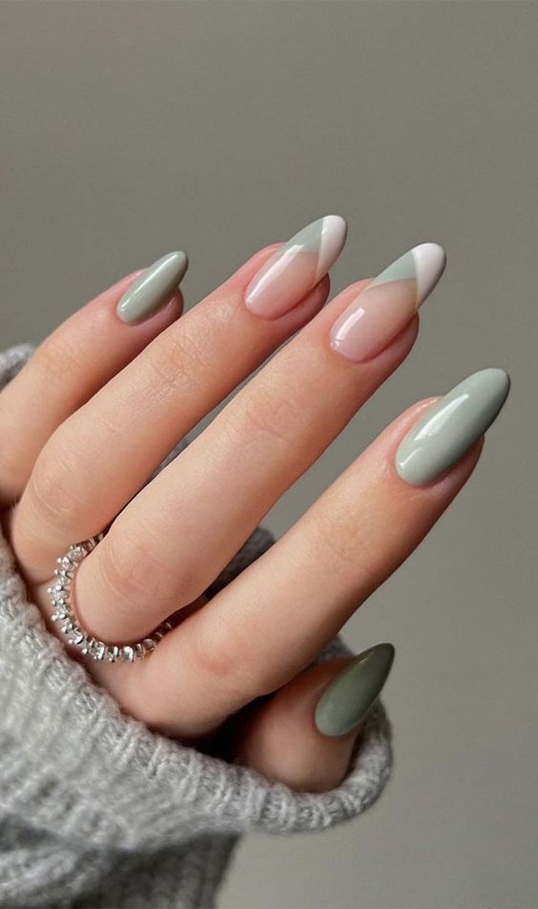 inspiração unhas amendoadas curtas simples