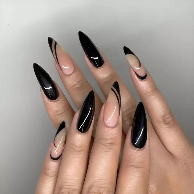 como fazer francesinha black em unha amendoada