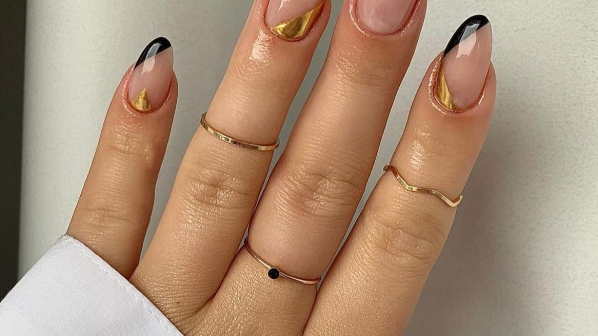 ideias unha amendoada decorada preta