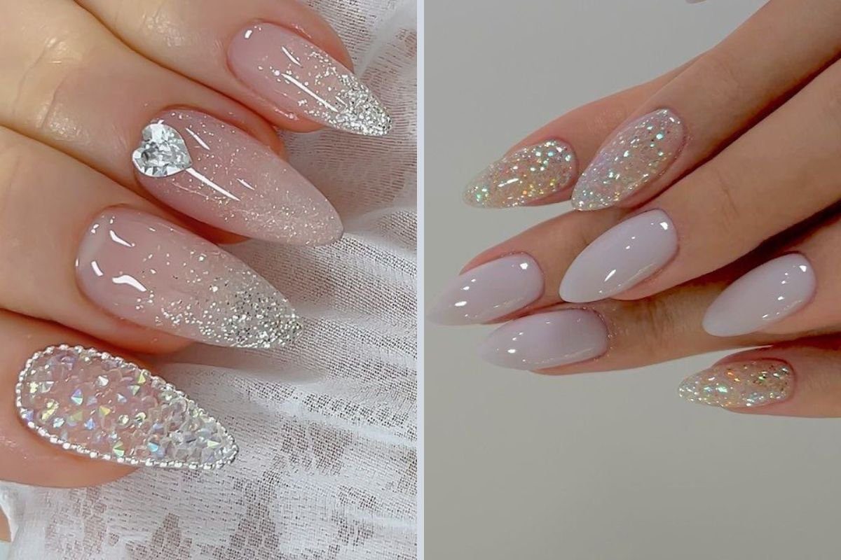 Passo a Passo: Técnicas Profissionais para Francesinha de Glitter em Unhas Amendoadas