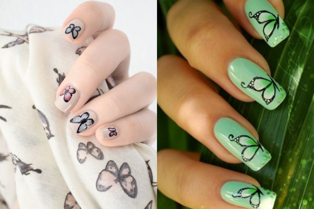 melhores ideias unhas asa de borboleta