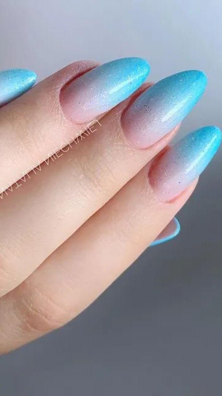 ideias de unhas azul bebê para casamento
