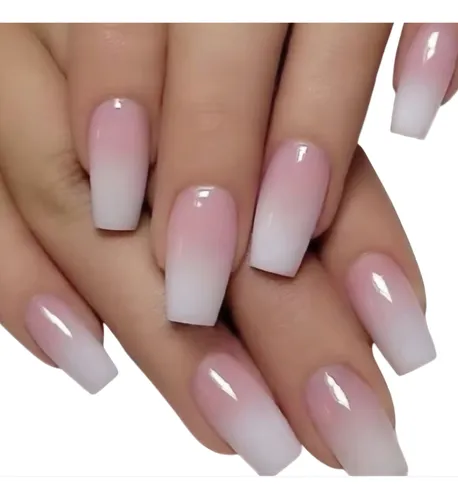 unha baby boomer com glitter