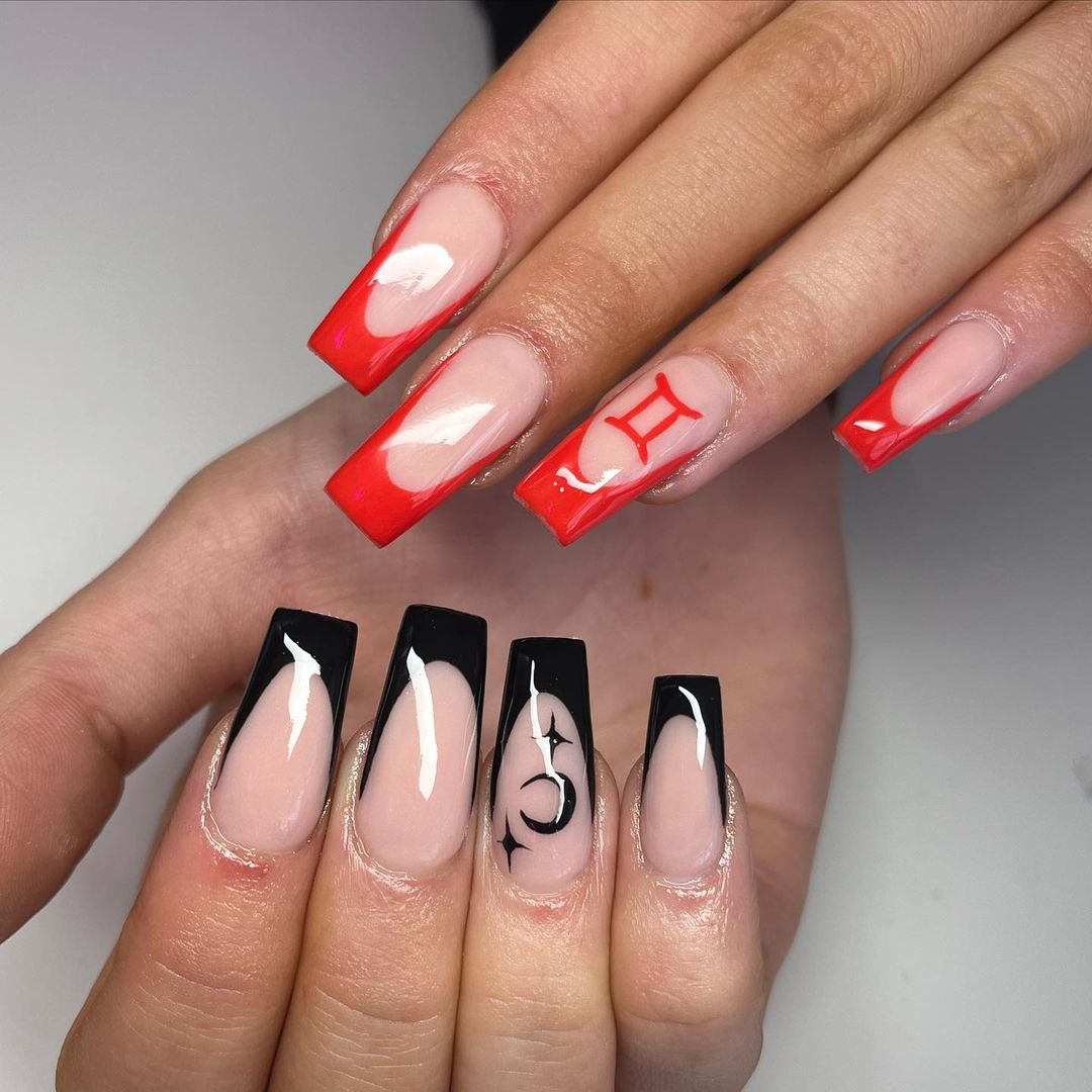 unha baby boomer vermelha