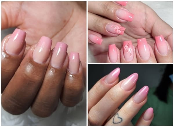unha baby color rosa quadrada
