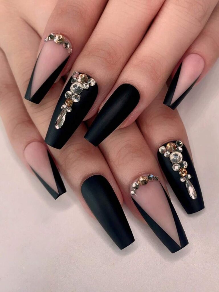 unha bailarina decorada preta