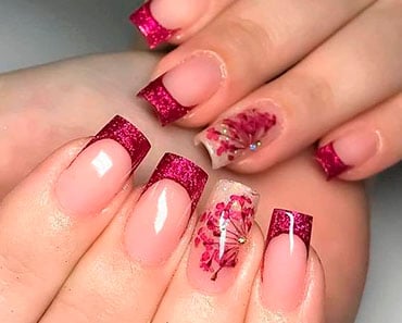 inspiração unha bailarina francesinha com glitter