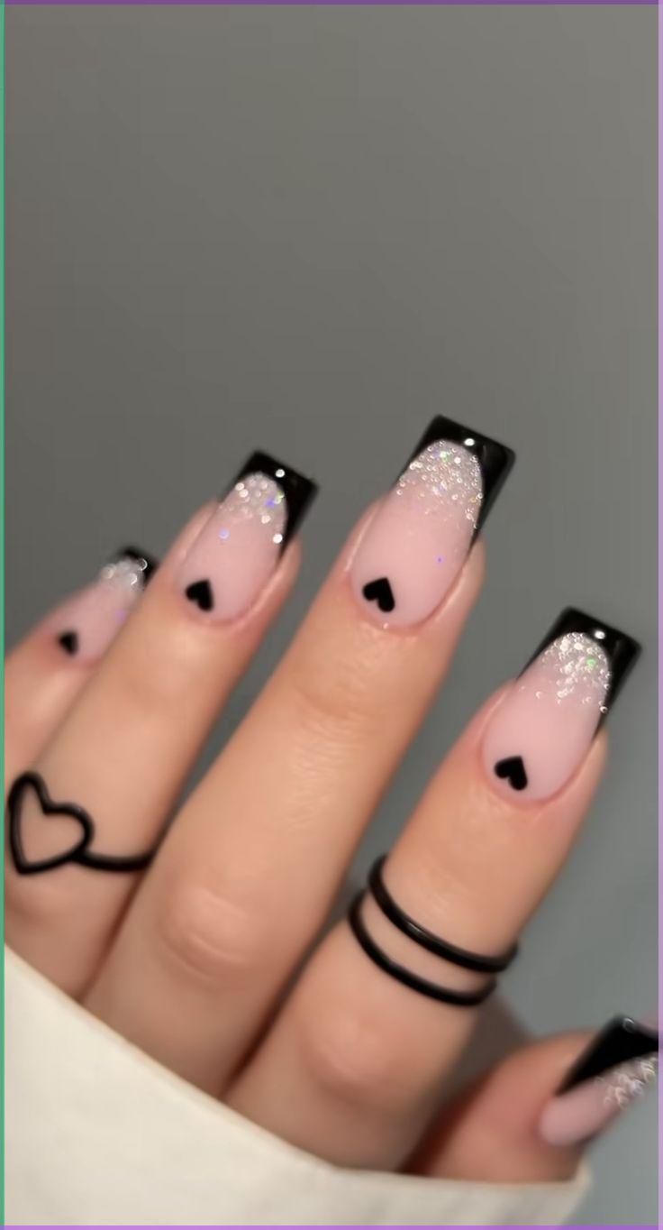 como aplicar glitter em unha bailarina preta