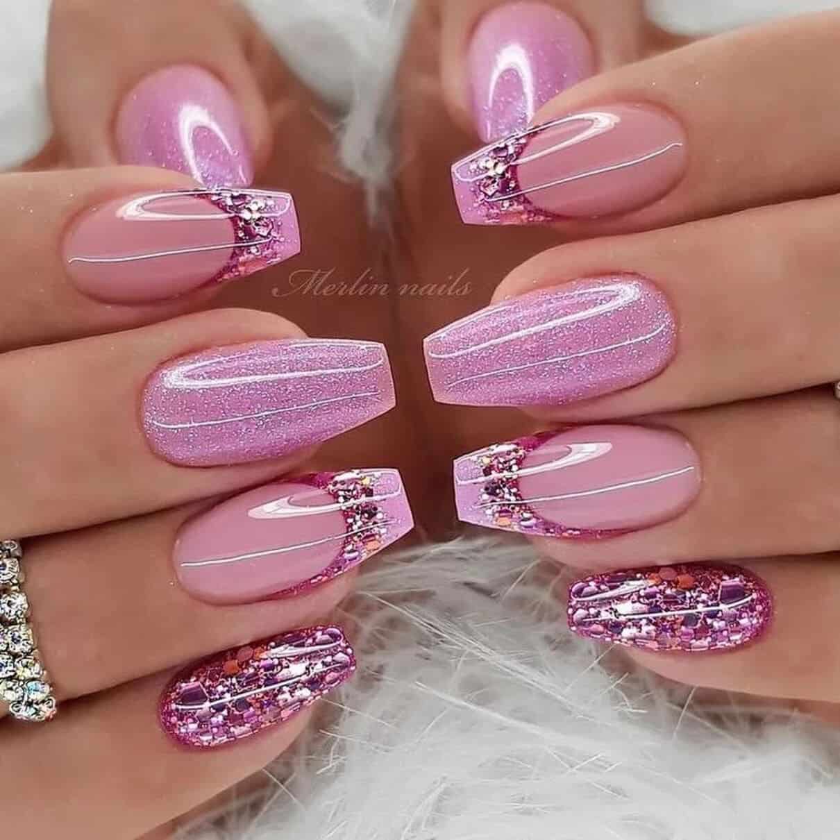 unha bailarina vermelha decorada simples