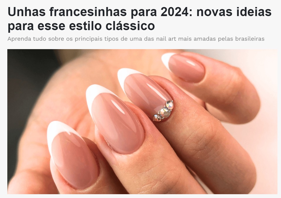 inspiração unhas bege com francesinha