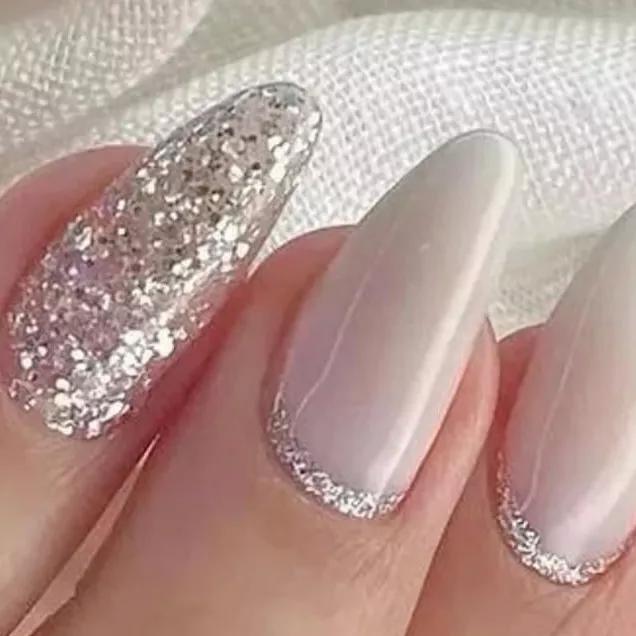 como fazer unhas brancas com glitter em casa passo a passo