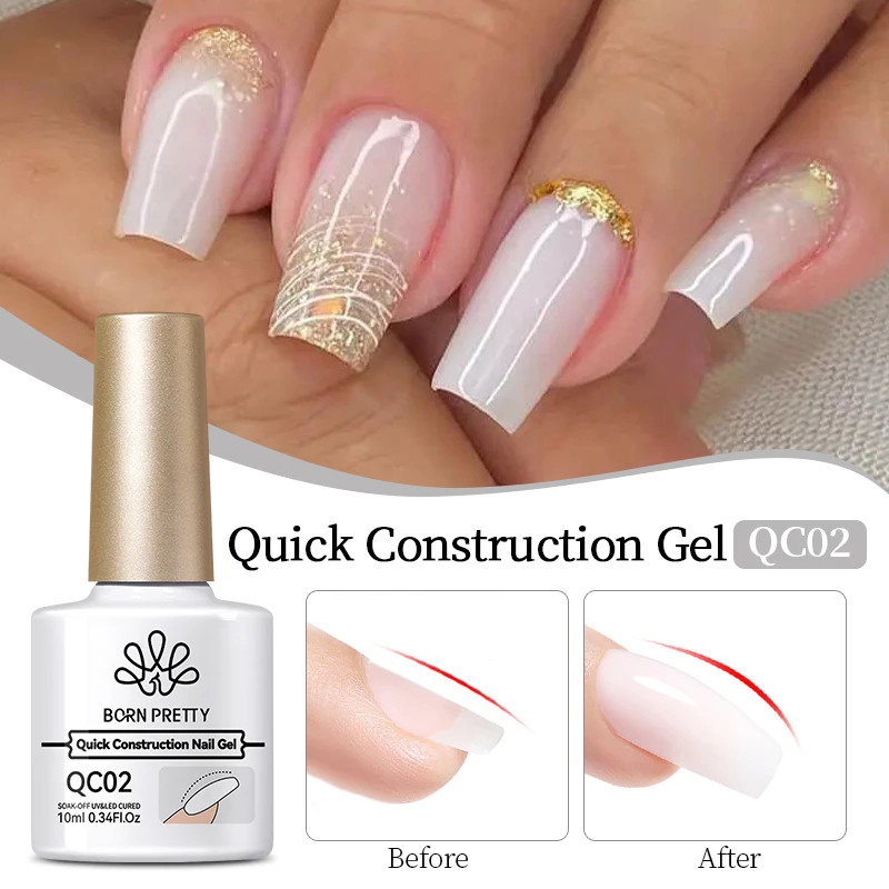 unha gel branca curta