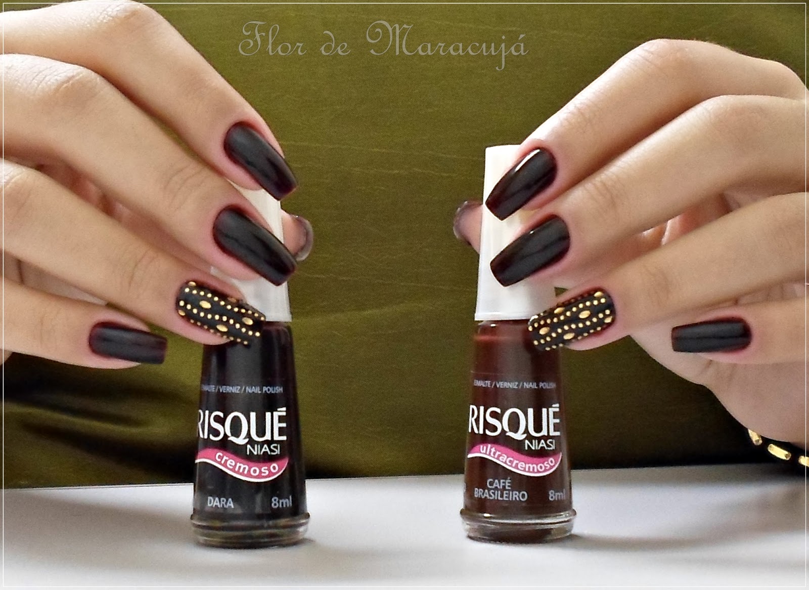 Nail art unhas café