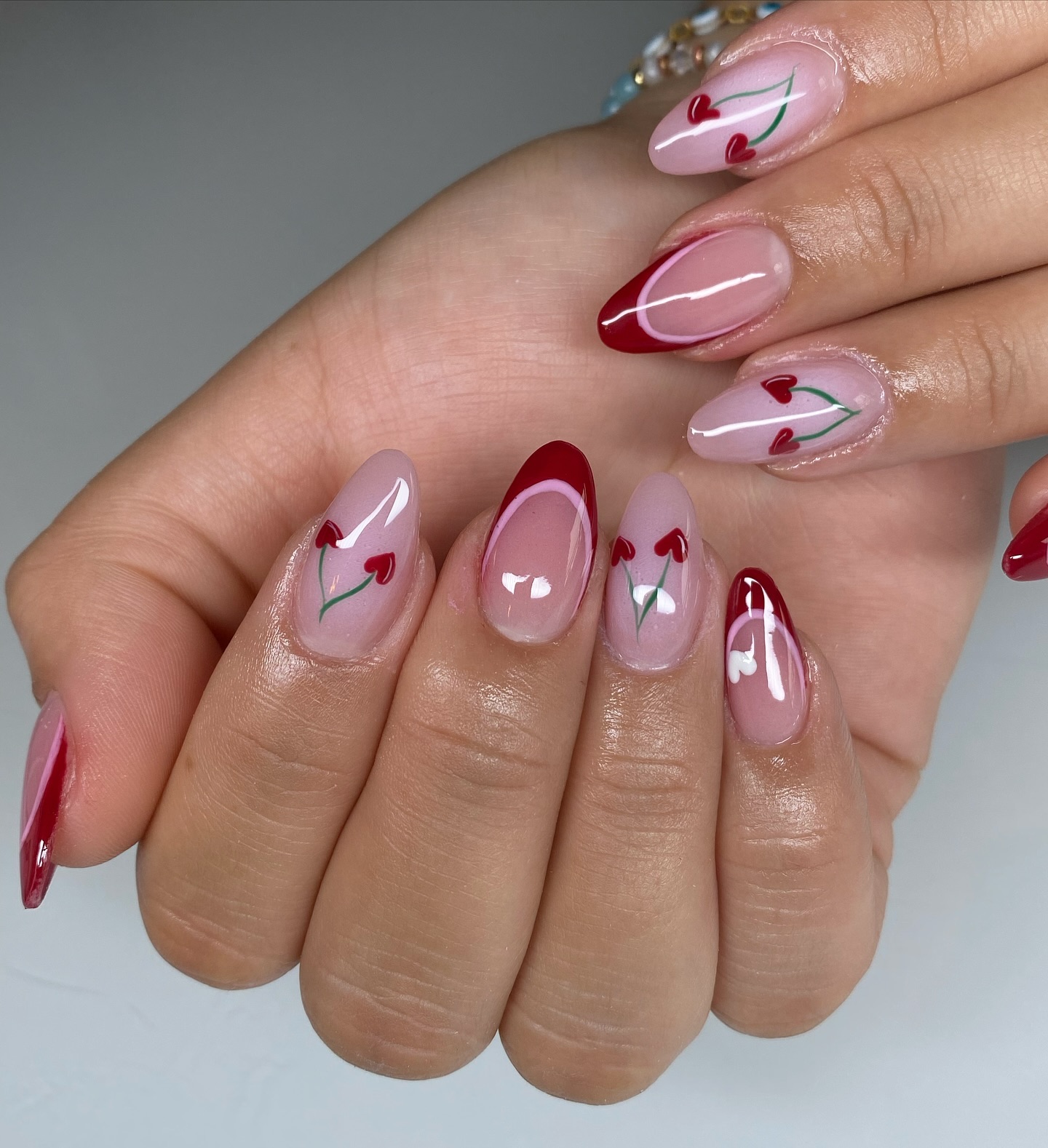 inspiração unha cereja 2024