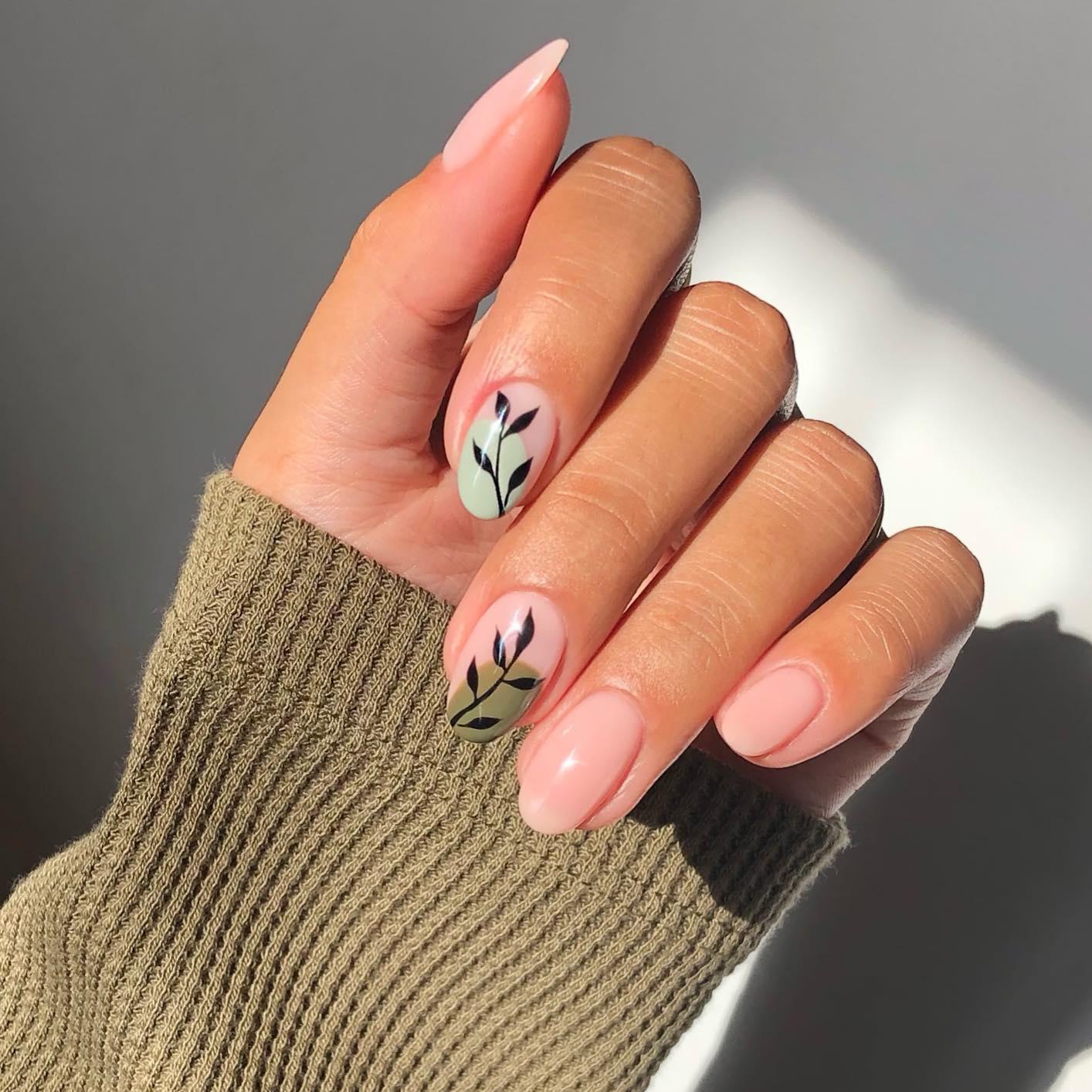 unha com desenho simples