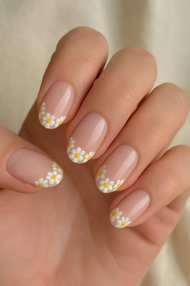 unha filha única com flor
