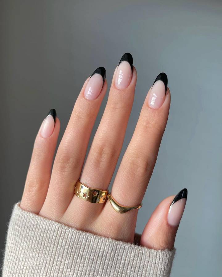 Unhas postiças francesinha preta