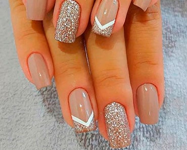 unha com glitter