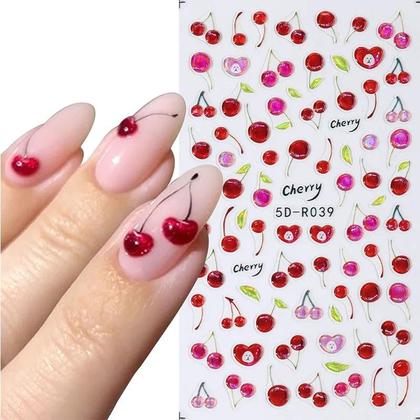Unhas estilo olho de gato cereja