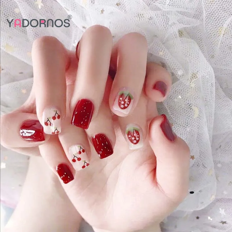 Unhas minimalistas cereja