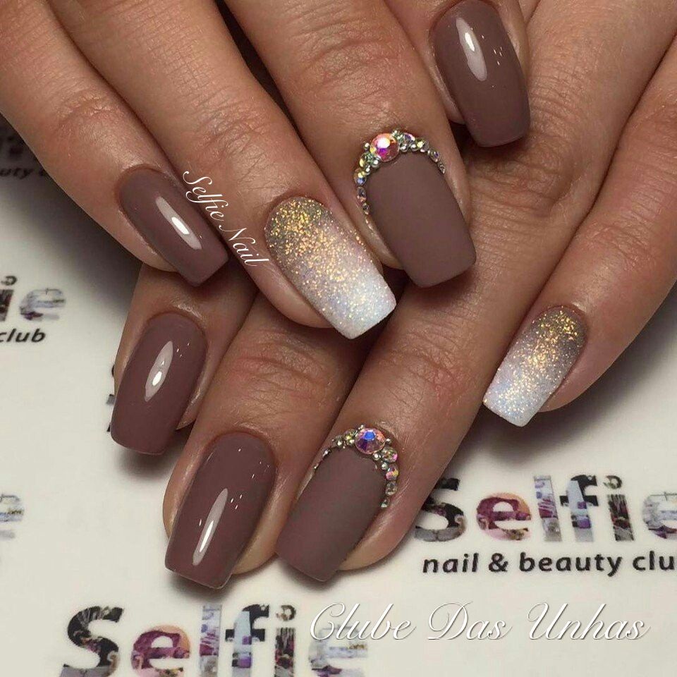 melhores ideias unhas marrons para festas